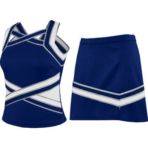 Uniformes de Cheerleading à rayures audacieuses et glamour avec technique de strass Service OEM disponible - Product Image 1