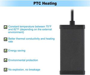 24V DC安全ミニベタフラットフィッシュタンクヒーター小型水中ヒーター（3ガロン、<span class=keywords><strong>5</strong></span>ガロン用） - Product Image 5
