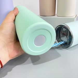 Custom LogoBulk 20Oz Matte Straight Tumbler With Colorful Straws for Sublimation Heat Transfering and Screen Printing - Product Image 4