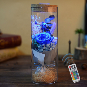 Festival di san Valentino Di <span class=keywords><strong>Compleanno</strong></span> Che Desiderano Bottiglia Colorato di Rosa Scatola Regalo di trasporto all'ingrosso Conservato Naturale di <span class=keywords><strong>Fiori</strong></span> con la luce del led - Product Image 5