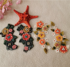 Parches decorativos de tela <span class=keywords><strong>con</strong></span> cuentas hechas a mano <span class=keywords><strong>con</strong></span> bordado de <span class=keywords><strong>flores</strong></span> transparentes, de colores versátiles, a la moda - Product Image 4