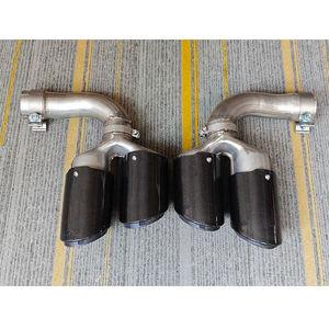 Embouts d'échappement en fibre de carbone véritable pour Porsche Cayenne 9Y0 9YA Coupé 2018-2025 – Amélioration et modification des embouts de silencieux quadruples - Product Image 3