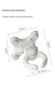 Supporto da parete <span class=keywords><strong>pieghevole</strong></span> per vaschetta da bagno per neonati, senza foratura, con ventosa, per doccia - Product Image 6