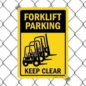 Panneau de signalisation en aluminium avec graphique « Attention : Circulation de chariots élévateurs », 10 x 7 pouces, pour parking de chariots élévateurs - Product Image 3