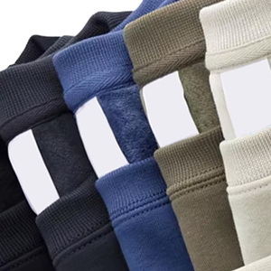 T-shirt en molleton à manches régulières pour homme avec logo brodé personnalisé, coupe ample, polyester/coton, doublure solide, hiver - Product Image 2