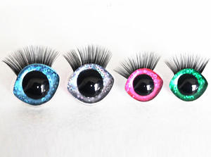 <span class=keywords><strong>Ojos</strong></span> de Seguridad <span class=keywords><strong>Ovalados</strong></span> con Purpurina y Pestañas para <span class=keywords><strong>Amigurumi</strong></span> - Product Image 2