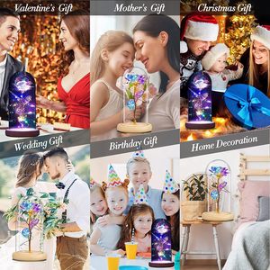 Regalos de rosas artificiales para el Día de San Valentín para mujeres, madres, novias, esposas, rosas coloridas en <span class=keywords><strong>una</strong></span> cúpula de cristal, regalos para bodas - Product Image 4