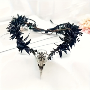 Diadema Gótica <span class=keywords><strong>de</strong></span> <span class=keywords><strong>Espinas</strong></span> con Colgante Frontal Duende Oscuro Halloween Accesorio Pelo Vintage Cosplay - Product Image 1