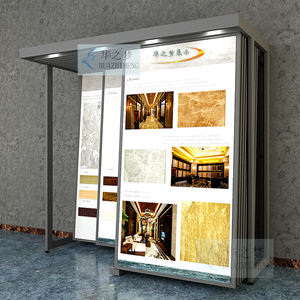 Présentoir <span class=keywords><strong>de</strong></span> carreaux <span class=keywords><strong>de</strong></span> céramique moderne Étagère à tirer-pousser Panneau mural coulissant <span class=keywords><strong>de</strong></span> carreaux <span class=keywords><strong>de</strong></span> céramique WPC SPC <span class=keywords><strong>pour</strong></span> vitrine Présentoir en marbre PVC - Product Image 3