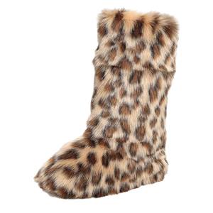 Nouveau style 2026 – Bottes d'hiver pour femme en cuir synthétique respirant, antidérapantes, à semelle épaisse, imprimées, confortables, motif léopard - Product Image 5