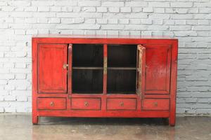 Credenza Antica Cinese di Alta Qualità Laccata Rossa Mobile da <span class=keywords><strong>Soggiorno</strong></span> - Product Image 5