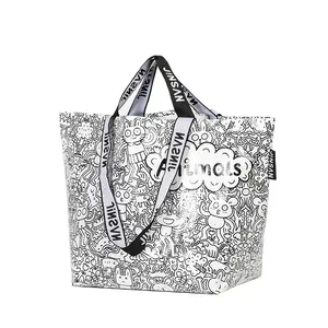 नई आगमन उच्च गुणवत्ता प्रचारक पुन: प्रयोज्य पर्यावरण के अनुकूल विज्ञापन ढोना बुना शॉपिंग बैग