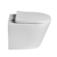 Ensemble WC suspendu et lavabo mural de style luxueux rouge pour hôtel