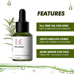 Sérum <span class=keywords><strong>d</strong></span>'huile <span class=keywords><strong>d</strong></span>'arbre à thé <span class=keywords><strong>de</strong></span> marque privée OEM ODM traitement <span class=keywords><strong>de</strong></span> l'acné dissolvant <span class=keywords><strong>de</strong></span> boutons raffinage des pores sérum facial anti-acné blanchissant - Product Image 2