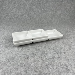 Plat à sauce mélamine 2 compartiments 3 compartiments plat à sauce en plastique plat épicé <span class=keywords><strong>bateau</strong></span> à sauce - Product Image 2