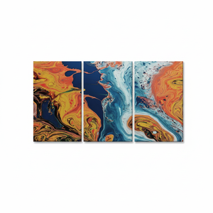 Modern Abstract Colorful <b>Canvas</b> Print: Vibrant Tempered Glass <b>Wall</b> Art,SET OF 3 <b>CANVAS</b> - Product Image 2