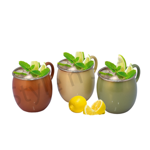 แก้วมอสโกมิวล์สแตนเลสสีทองแดงพร้อมที่จับท่อโลหะสีใหม่ - Product Image 1