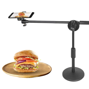 Logo Flexible Aluminium Alloy Adjustable Floor <b>Stand</b> Holder Phone <b>Stands</b> <b>for</b> Video Vlog - Product Image 1