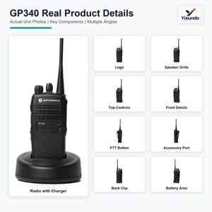 Original <strong>Motorola</strong> GP340 Analog Portable Radio VHF 5W or UHF 4W 16 Channels IP54 for Business Team Wholesale Full Kit - Product Image 2