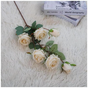 Fiori Artificiali all'Ingrosso, Rosa in Seta a 6 Bracci per Decorazioni Matrimoniali, Fiori Artificiali in Plastica Effetto Reale - Product Image 2