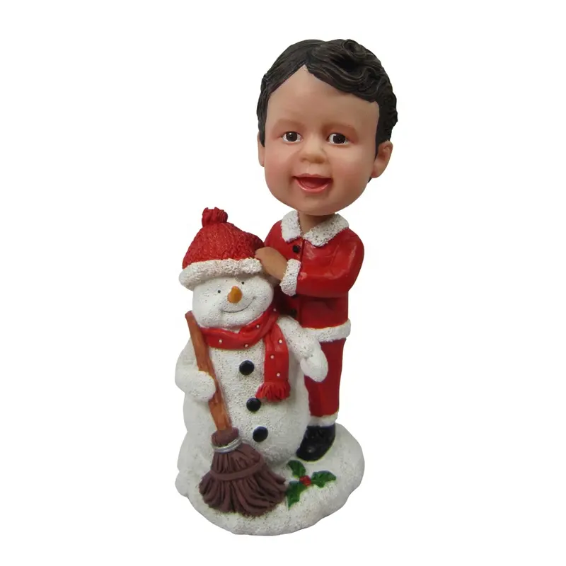 Le migliori idee regalo personalizzate di natale figura di statua artigianale in resina fatta a mano con testa di bobble di babbo natale