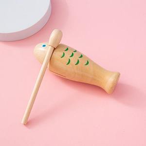 Instrumentos de Percusión Orff al por Mayor, Palitos de Ritmo de Madera con Forma de Pez, Clappers, Juguetes Educativos - Product Image 2