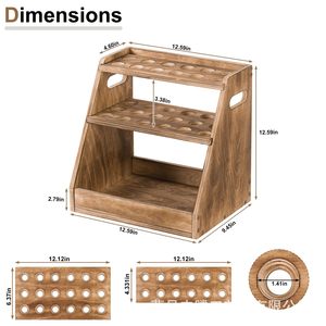 Support à œufs en bois Fengteng, 2 niveaux, multi-étages, organiseur de comptoir de cuisine pour œufs et produits frais - Product Image 2