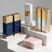 Boîte en papier écologique personnalisée avec logo en relief pour emballage de cosmétiques, parfums, soins de la peau et savons