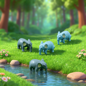 Miniature Éléphant en Résine Mignonne, Figurine d'Animal Sauvage pour Terrarium de Mousse, Micro-Paysage, Table de Sable, Décoration de Scène DIY - Product Image 1