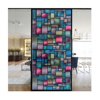Benutzer definierte Größe Fenster Film Glasmalerei Aufkleber Static Cling Frosted Privacy 3D-Druck Regenbogen Mosaik für Fenster tür Home Decor