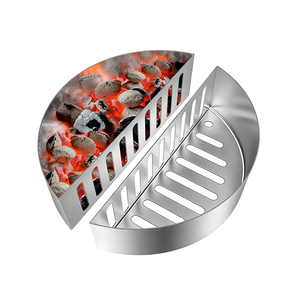 Pinnovo Juego de 2 soportes para cestas de carbón de acero inoxidable, compatibles con parrillas de <span class=keywords><strong>22</strong></span> y 26 pulgadas y otros modelos de tamaño similar - Product Image 2