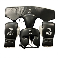 Ensemble d'équipement de boxe personnalisé Winning Boxing : Casque, Gants, Protection inguinale, Noir, à lacets, en cuir véritable, unisexe, pour entraînement et sparring
