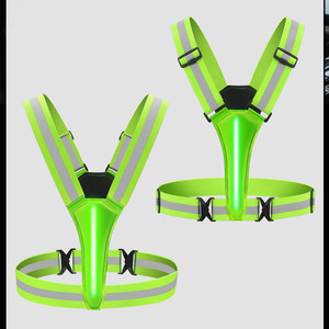 도매 작은 MOQ 조명 안전 조끼 탄성 반사 기어 점멸 LED 안전 조끼 충전식 반사 LED 벨트 - Product Image 3
