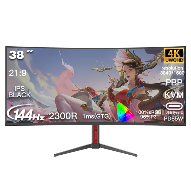 Factory Customized Curved Pc Computer Gaming Monitor Computer Monitor 38 Inch Curved 144hz 1ms 4k Pc Monitor