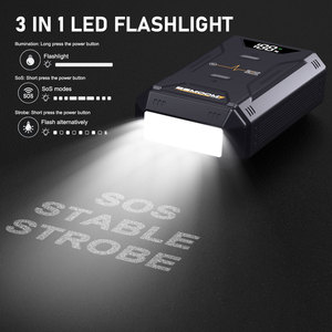 Arrancador de Coches Portátil de 12V con Bomba de Aire para Neumáticos, Compresor de Aire, Luz de Emergencia y Paquete de Refuerzo - Product Image 3