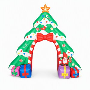 Arco Inflable Gigante <span class=keywords><strong>de</strong></span> Árbol <span class=keywords><strong>de</strong></span> Navidad con Borde <span class=keywords><strong>de</strong></span> Bastones <span class=keywords><strong>de</strong></span> Caramelo y Estrella para Decoración <span class=keywords><strong>de</strong></span> Entrada en Exteriores - Product Image 1