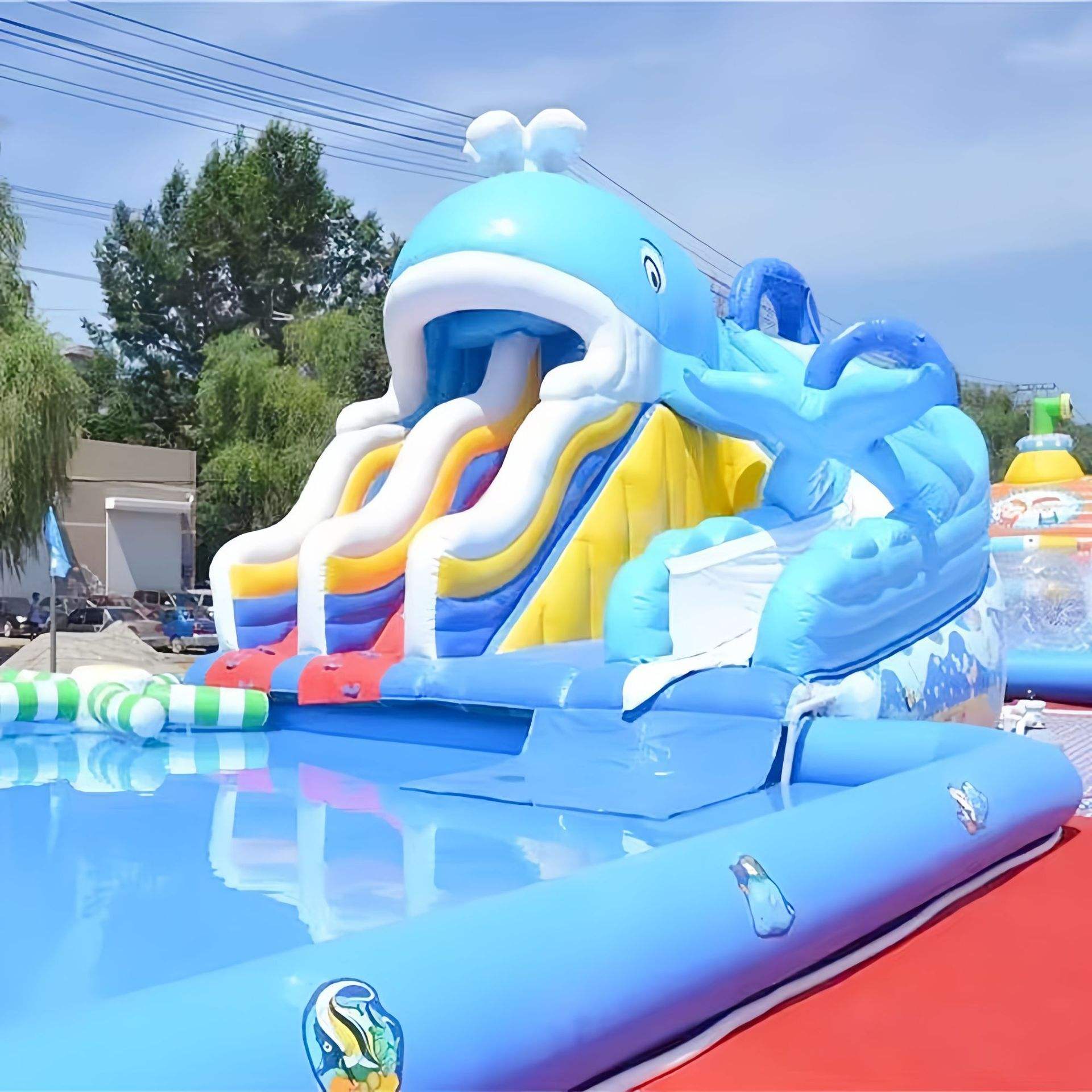 Diapositiva de ballena lista para entrega en segundos