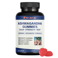 Gummies à l'ashwagandha avec GABA, L-théanine et multivitamines, complément alimentaire tonique quotidien pour le calme, le sommeil et le bien-être général
