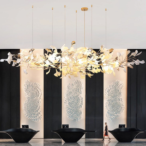 Lustre suspendu en verre feuille MEEROSEE avec plantes naturelles, feuilles florales, lustre d'<span class=keywords><strong>automne</strong></span> MD88224 - Product Image 5