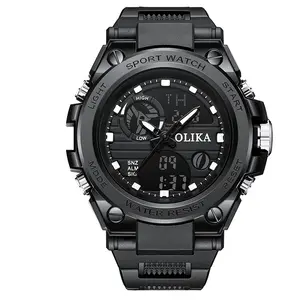 Olika 커스텀 패션 46mm 대형 다이얼 SEIKO 무브먼트 듀얼 디스플레이 남성용 스포츠 디지털 시계