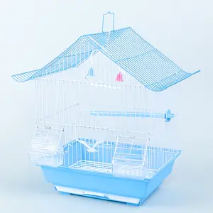 Cage à oiseaux OEM Cage à perroquets d'élevage robuste avec support en plastique et mangeoire à eau