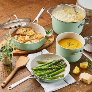 Batterie de cuisine antiadhésive en céramique <span class=keywords><strong>Black</strong></span> <span class=keywords><strong>friday</strong></span> de 9 pièces comprenant des poêles à frire, une casserole, une marmite, durable, chauffage uniforme, allant au four - Product Image 6