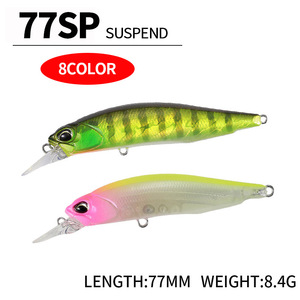 Leurre flottant Mino 77mm/8.4g Luya à transfert de gravité magnétique central, pour pêche à distance, modèle Horse Kou Danshui Creek 77SP, avec hameçons en acier inoxydable - Product Image 2