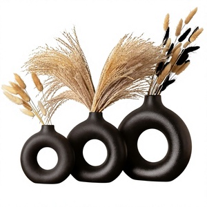 luxury Aluminium Design Black powder coated Flower Vase for Home Decoration Office Decoration Dining Decor wedding decor - Product Image 1