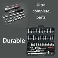 AIRAJ 8036 Jeu d'outils de réparation automobile en acier inoxydable avec tournevis, clés à molette, rallonges et étui rigide
