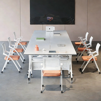 Nouvelle table de formation pliable au design minimaliste pour bureau, salle de classe et salles de réunion - Ensemble de bureau et de chaise modulaires multifonctions
