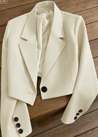 Blazer court chic pour femme 2026, à bouton unique, idéal pour le printemps et l'automne, coupe ajustée, prêt pour le bureau, style déesse