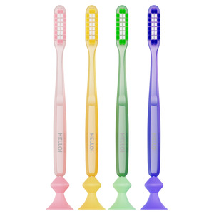 Brosse à dents manuelle colorée à poils souples pour adulte, design à ventouse, modèle 717 - Product Image 4