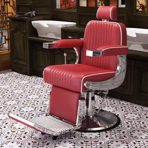 Sillón de Barbería Hidráulico Profesional, Cuero Sintético, Altura Ajustable, Base Redonda, Muebles de Salón, Diseño Contemporáneo - Product Image 2