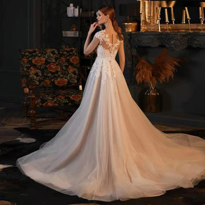 Wedding Dress High Waist Sweetheart Neckline Lace Simple A Line Bridal Gown For Wedding Beach Outdoor Activities - Product Image 2